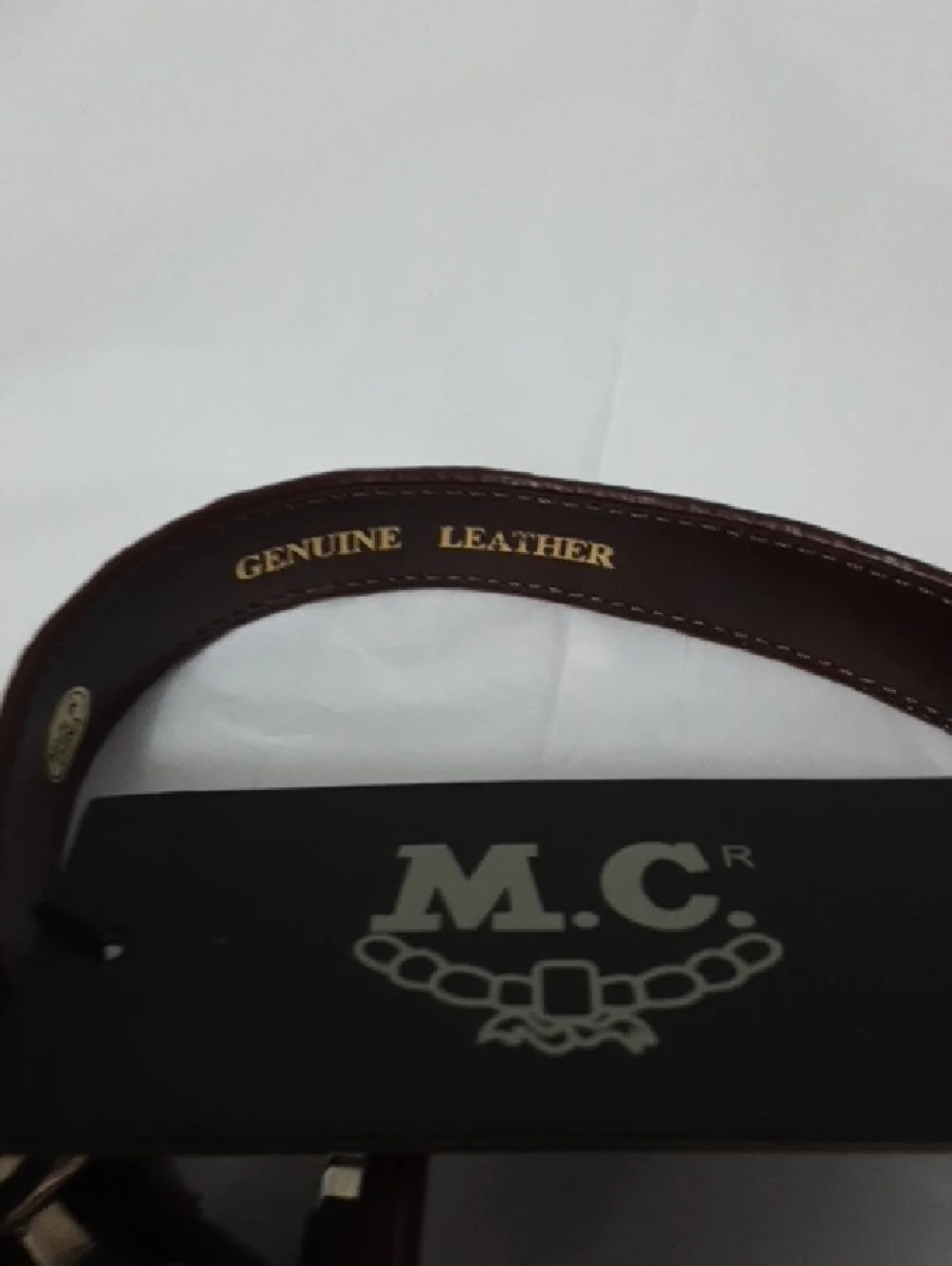 M.C. Brown Tooled Leather Western Belt with Silver‎ Buckle